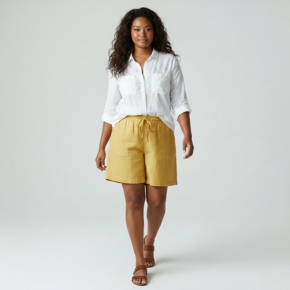 Anthropologie Tops - Anthropologie Maeve Sheer Cotton Classic Embroidered Pineapple Button Shirt 14